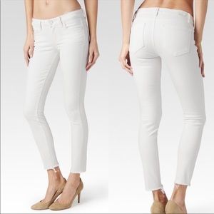 Paige Verdugo Fray Hem Skinny Crop Jeans